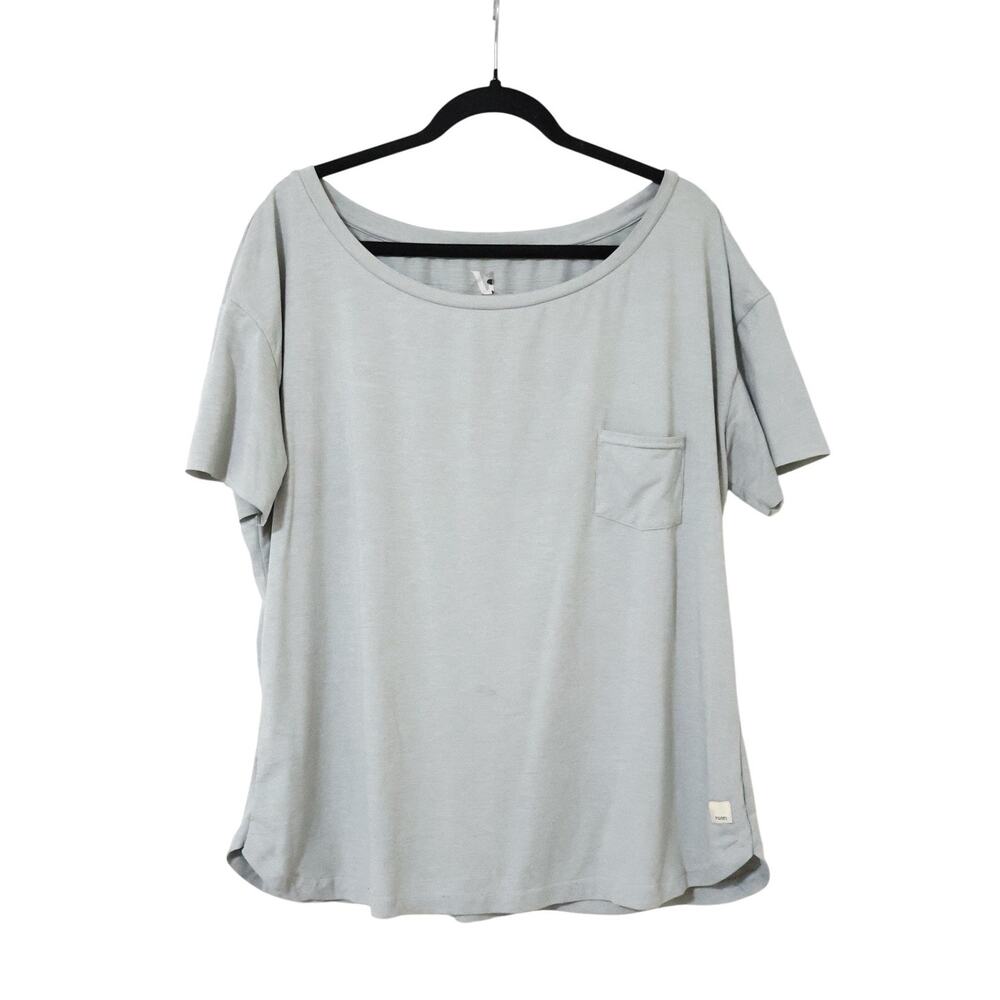 Vuori Lux Performance Light Gray Short Sleeve Shirt XL Workout Active Lounge